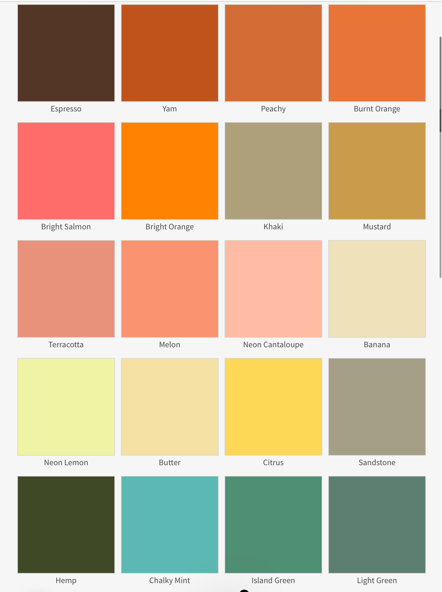 Choose color and size