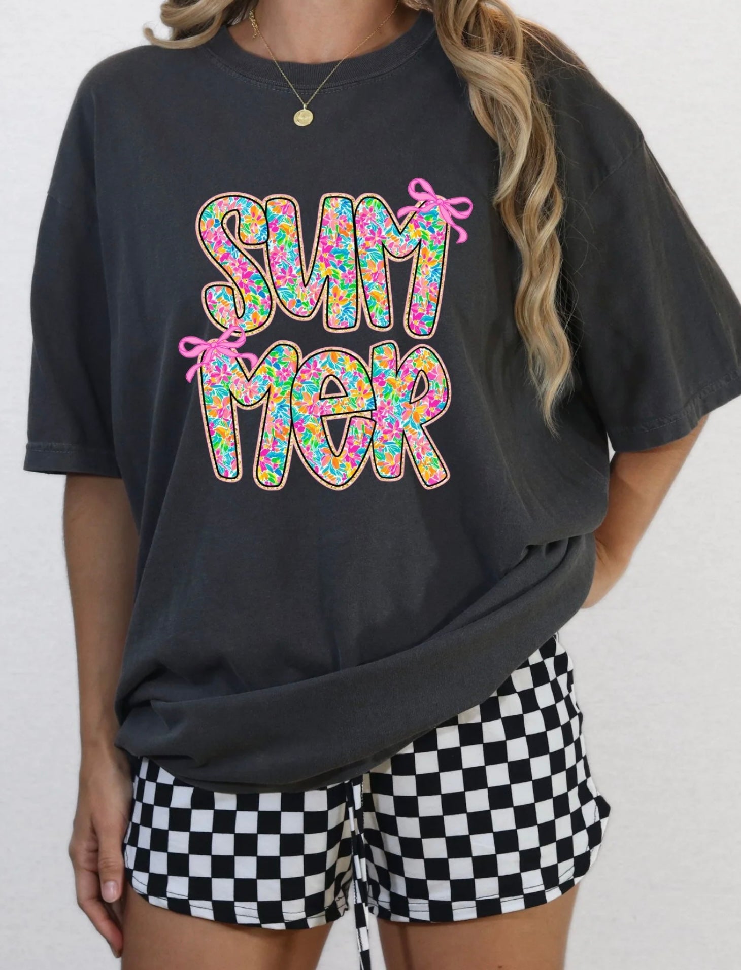 Summer pink bows Glitter